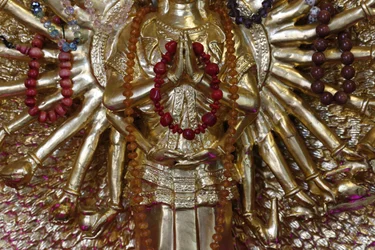 Tu An Buddhistischer Tempel. Quan Am Bodhisattva des Mitgefühls oder Göttin der Barmherzigkeit, Saint-Pierre-en-Faucigny, Frankreich