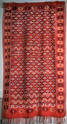 Turkmenische Decke mit Fransen