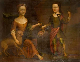 Zwei Kinder der Familie Holte, 1800