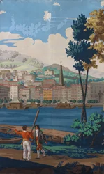 Zwei verbundene Paneele: Die Ansichten von Lyon, Frankreich, Erstausgabe, 1821