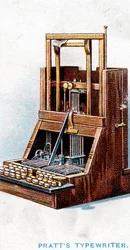 Schreibmaschine patentiert von John Pratt im Jahr 1866, 1915