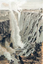Victoriafälle, Afrika, Blick von Osten, 1866