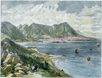 Victoria, Hongkong, vom chinesischen Festland, ca. 1890