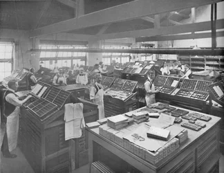 Ansicht des Setzraums, 1919
