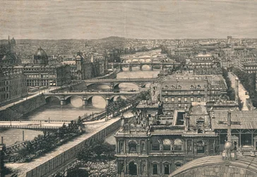 Ansicht von Paris, Die sieben Brücken zeigend, 1882