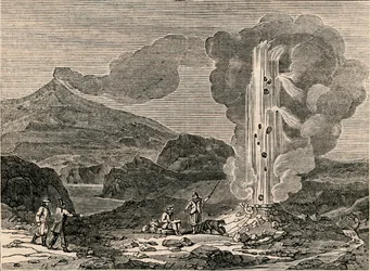 Ansicht eines Geysirs oder heißen Brunnens, 7. Dezember 1833