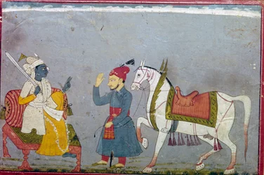 Vishnu in seiner 10. Inkarnation als das weiße Pferd Kalki, 1710-1720
