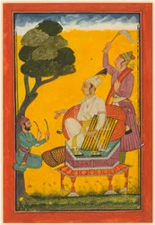 Vivaca Ragaputra, ein Blatt aus der Ragamala-Serie, um 1700-1720