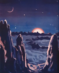 Wie der Sonnenaufgang auf dem Mond sein muss, 1935