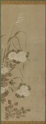 Weiße Chrysanthemen und Gräser, Edo-Periode, 1615-1868
