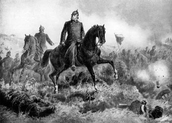 Wilhelm I. in der Schlacht von Sadowa, 3. Juli 1866, ca. 1920