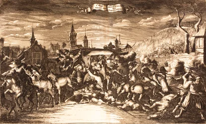 William Egon von Fürstenberg in seiner Kutsche in Köln angegriffen, 1674, 1675