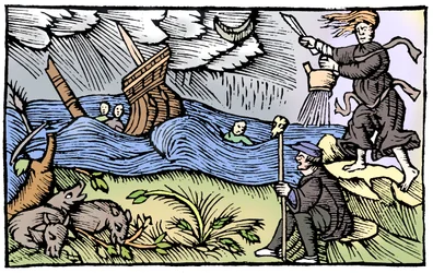 Hexe, die einen Sturm heraufbeschwört, 1562