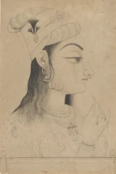 Frau mit Turban, gekleidet als Radha, spätes 19. Jahrhundert