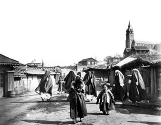 Frauen und Kinder, Nam San, Korea, 1900