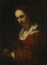 Junge Frau mit Perlenkette