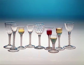 Sammlung von Weingläsern, ca. 1755-60