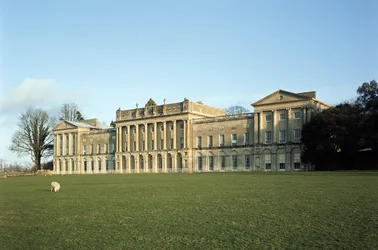 Heveningham Hall, Ansicht des Äußeren, gebaut ca. 1778 von Robert Taylor, Suffolk, UK