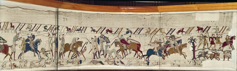 König Harold wird getötet und die Engländer fliehen, Teppich von Bayeux