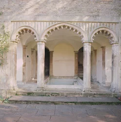 Ansicht des Äußeren des Badehauses, Corsham Court, Wiltshire