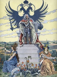 Allegorie von „Gott erhalte Franz den Kaiser“, um 1900