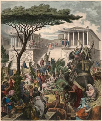 Antikes Griechenland: Pergamonaltar, Feier des Sieges des Attalidenkönigs Eumenes II. über die galatischen Feinde