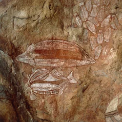 Australien, Northern Territory, Arnhem Land, Kakadu-Nationalpark, Nourlangie Rock, Felsmalereien der Aborigines