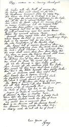 Autographenkopie im Handschrift des Dichters Thomas Gray von seinem Gedicht 