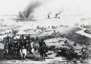 Schlacht von Hampton Roads oder Schlacht der Panzerschiffe, die USS Monitor und CSS Virginia