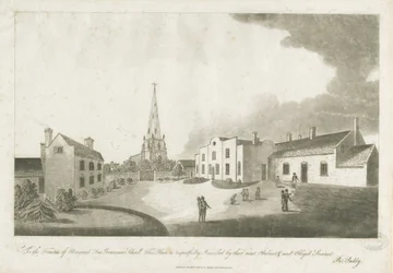 Brewood Grammar School: Aquatinta-Radierung, 30. Januar 1799