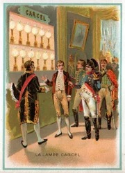 Carcel-Lampe (Lithographie, ca. 1900)
