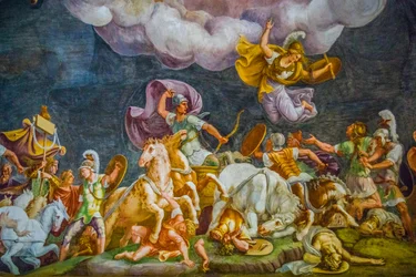 Deckenmalerei im Palazzo Ducale, Königspalast, Schloss San Giorgio, Mantua, Lombardei, Italien, Europa (Foto)