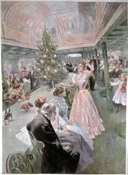 Heiligabend auf einem Kreuzfahrtschiff, um 1900