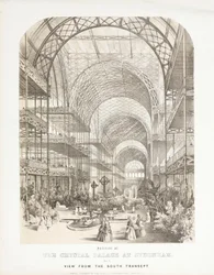 Kristallpalast, nach der Großen Ausstellung Blick vom Südtransept, Kristallpalast, Sydenham