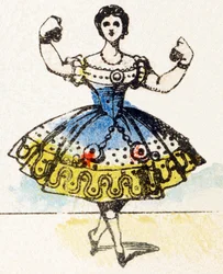 D - Tänzerin - Alphabet - Kinderunterhaltung - Bild Epinal, populäre Serie ca. 1890 (Illustration)