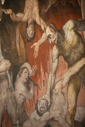 Fresko darstellend die Hölle im Dom von Florenz, Italien