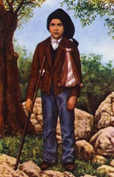 Francisco Marto, der die Jungfrau Maria in Fatima im Jahr 1917 sah, ca. 1920-1930 (Postkarte)