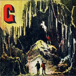 G: Grotte. Eine Art natürliche Höhle - Gravur aus Alphabet geographique. Guerin-Muller et Cie, Verleger, Paris