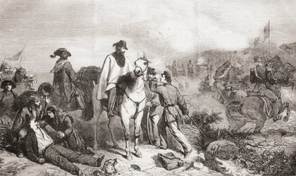 Garibaldi in Italien während der Belagerung von Rom 1849