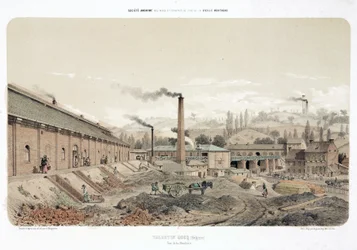 Allgemeine Industrieszenen, Kohlenmine bei Valentin Cocq, Belgien