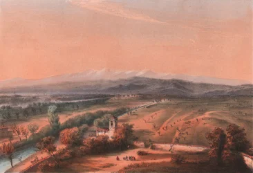 Gesamtansicht des Schlachtfeldes von Magenta, Lombardei