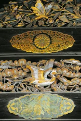 Vergoldete Vögel und Schmetterlinge, Detail des Ninomaru-Palastes, Nijo-Schloss, Kyoto