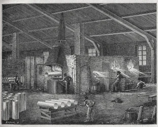 Glasherstellung, ca. 1880 (Gravur)