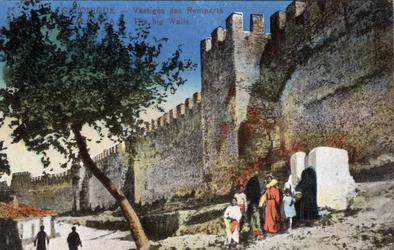 Griechenland, Thessaloniki: Überreste der Mauern - Postkarte 1914-1918