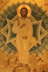 Griechisch-orthodoxe Ikone, die die Verklärung Jesu darstellt Thessaloniki Griechenland