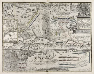 Grundriss der glorreichen Aktion in der Gegend von Pultawa in der Ukraine zwischen der Armee Seiner Zaren Majestät Peter dem Ersten Kaiser von Großrussland und seiner Königlichen Majestät in Schweden Karl XII am 27. Juni-8. Juli anno 1709