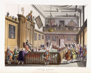 Heralds College: Die Halle, aus "The Microcosm of London", 1808-1810