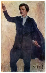 Geschichte. Ungarn. Der Dichter und Revolutionär Sandor Petofi. Postkarte, Ungarn, ca. 1920