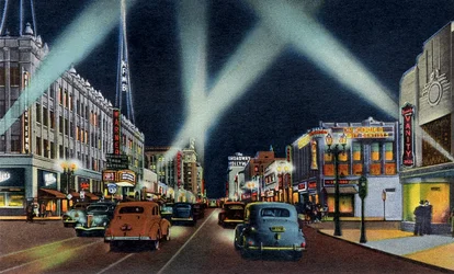 Hollywood Boulevard bei Nacht, Kalifornien