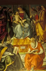 Heilige Konversation, Madonna mit Kind und Heiligen, Luca Signorelli